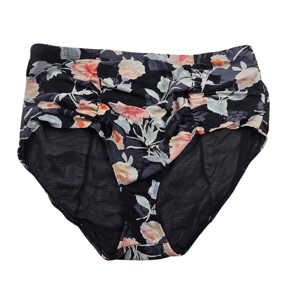 Torrid size 3 (3X) 22 / 24 High-Rise Ruched Bikini Bottom floral beach swim